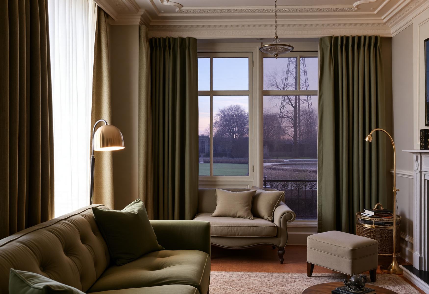 Adjoining living space at dusk